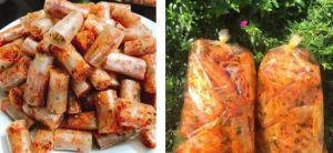 bánh tráng ăn vặt cuộn